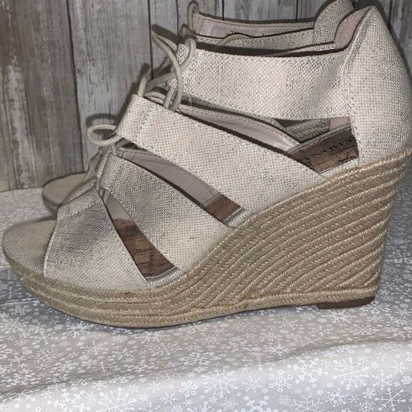 Merona Lace Up Espadrille Wedge Platform Sandals Size 9 - Picture 5 of 11